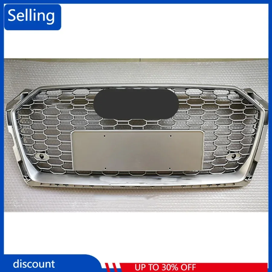 For RS5 Style Front Sport Hex Mesh Honeycomb Hood Grill Silver for Audi A5/S5 B9 2017-2019 car accessories fast ship