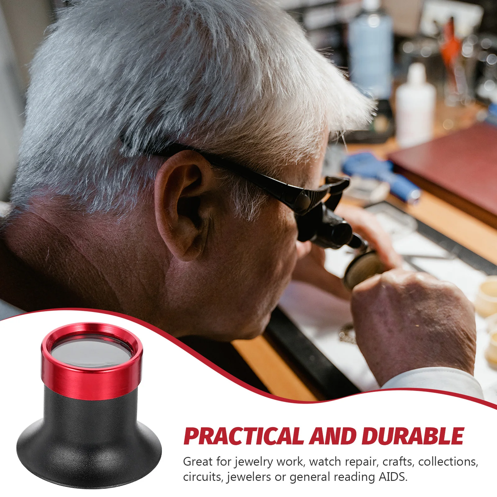 

10X Portable Loupe Magnifier Professional Watchmaking Inspection Tiny Objects Repair Engraving Loupe Magnifier