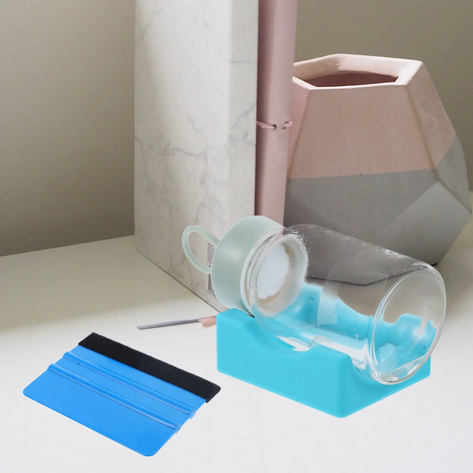 

1 set Cup Holder Tumbler Mugs Silicone Base Cradle Glass Holders Stand Professional Reusable Art Tumbler Holder Supplies