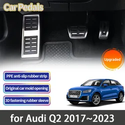 Stainless Steel Car Foot Pedals for Audi Q2 2017 2018 2019 2020 2021 2022 2023 Accessories No Drilling Non-slip Restfoot Pedal