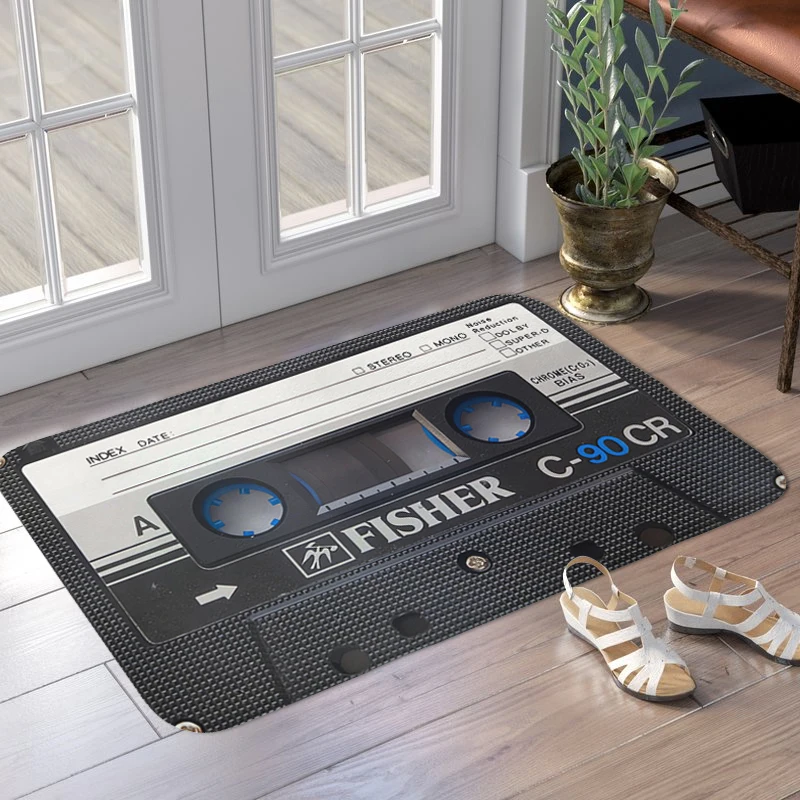 Vintage Cassette Music Tape Room Floor Carpet Kitchen Living Room Mat Entrance Door Doormat Waterproof Bathroom Bedroom Rug