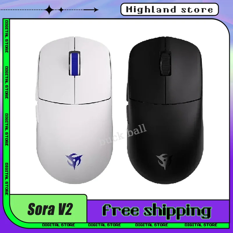 

Ninjutso Sora V2 Gamer Mouse Support 8k 2.4G Wireless Mouse 8000Hz PAW3395 Lightweight APEX CSGO Esports FPS in stock Gamer Mice