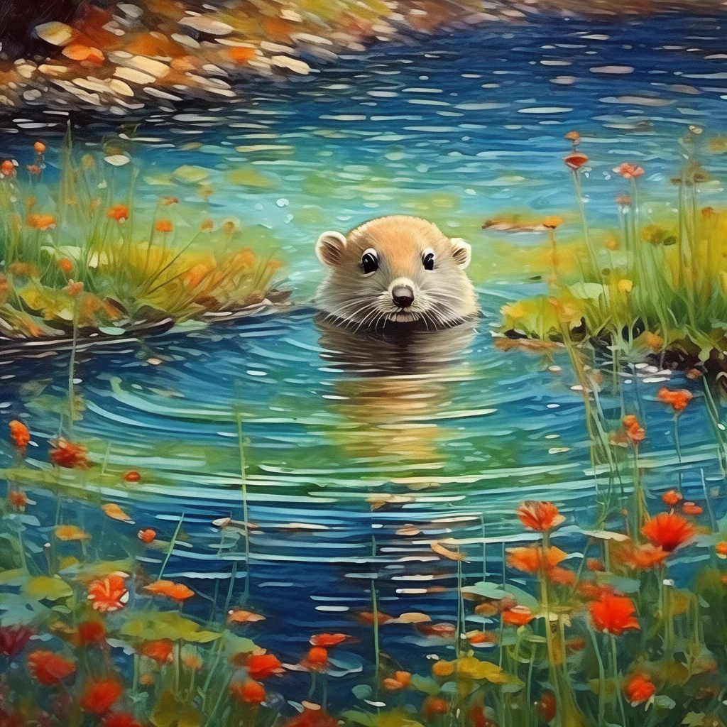 

758685 Water Animal Theme Oil Painting