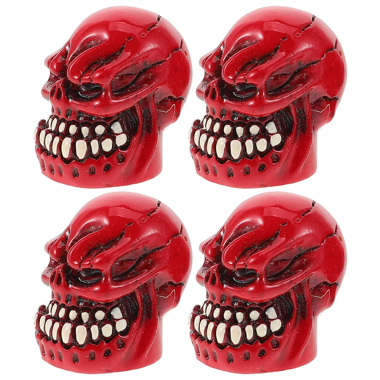 

4Pcs Skull Tire Valve Caps Resin Long-Lasting Car Motorcycle Valve Stem Caps Universal Auto Tyre Covers Stem Cap