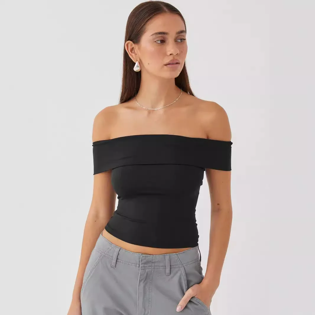 Cleanfit – haut tubulaire ligne H pour femmes, T-shirt Sexy à une épaule, tissu 100% lin, coupe confortable pour tous les âges, tendance été