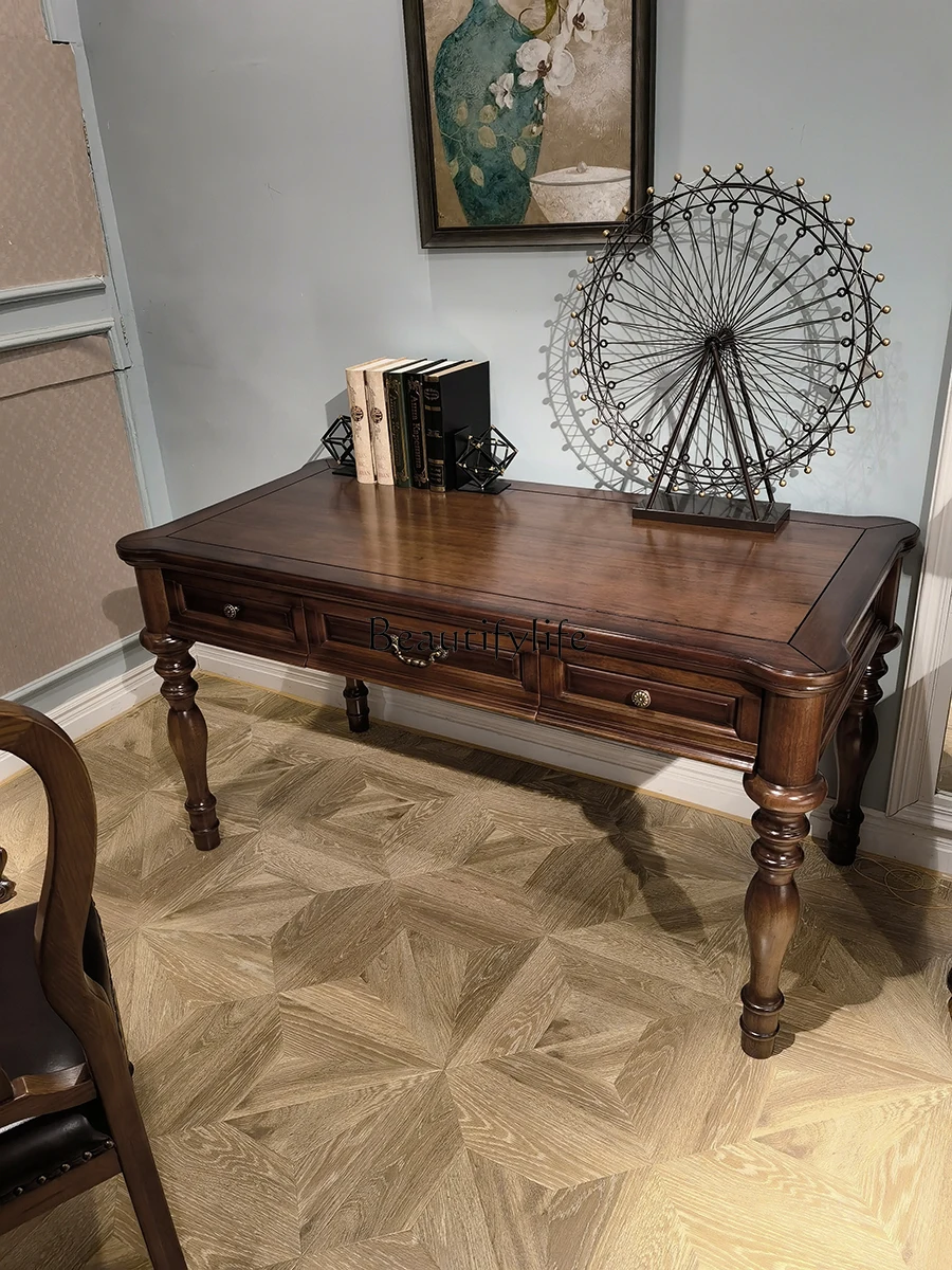 American black walnut office computer desk household all solid wood study table