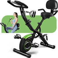 Wellshow Sport Folding Exercise Bike, 4 in 1 Stationary Magnetic Cycling Bicycle Upright Indoor Cycling Bike for Home