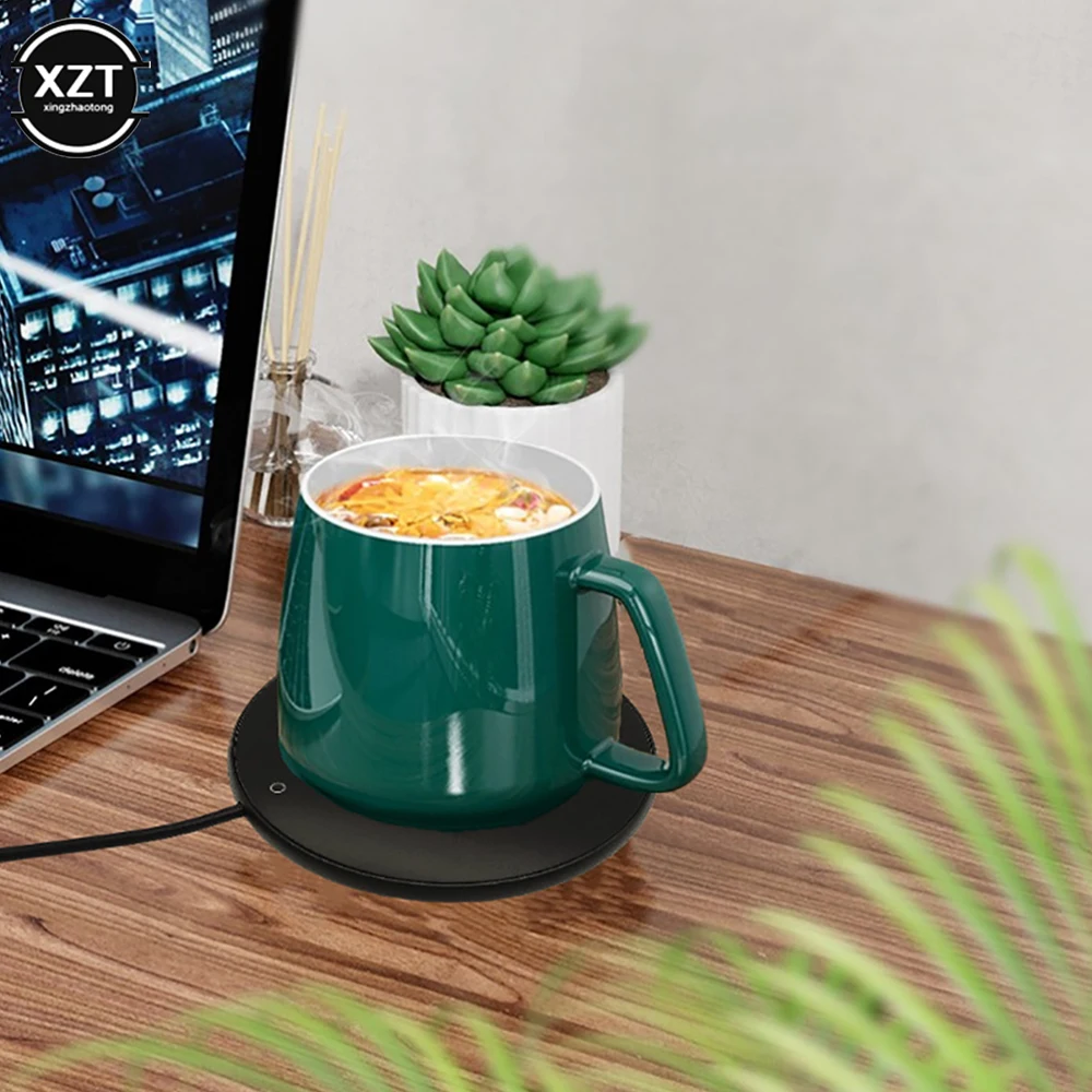 Mini Portable USB Cup Warmer Smart Thermostatic Milk Tea Coffee Heater Suitable for Home Office for Birthday Gift