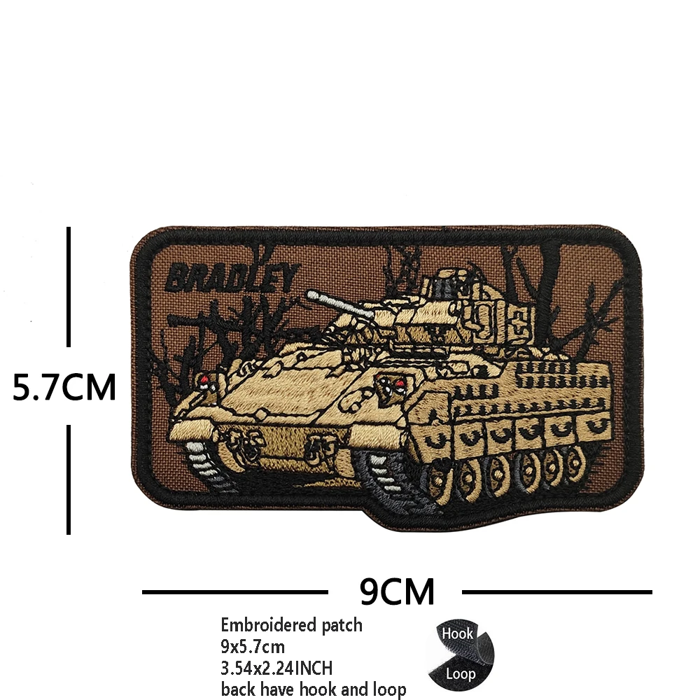 Newly Designed Jungle Camouflage Embroidered Tactical Tank Patch Rubber Heavy Armored Vehicle Armband Army Fan Backpack Patch