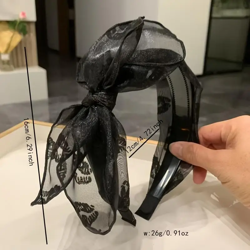 1 buah ikat kepala grafis bermotif bibir tidak beraturan wanita kepala lebar elegan dan bergaya, cocok untuk pesta sehari-hari atau mengambil foto