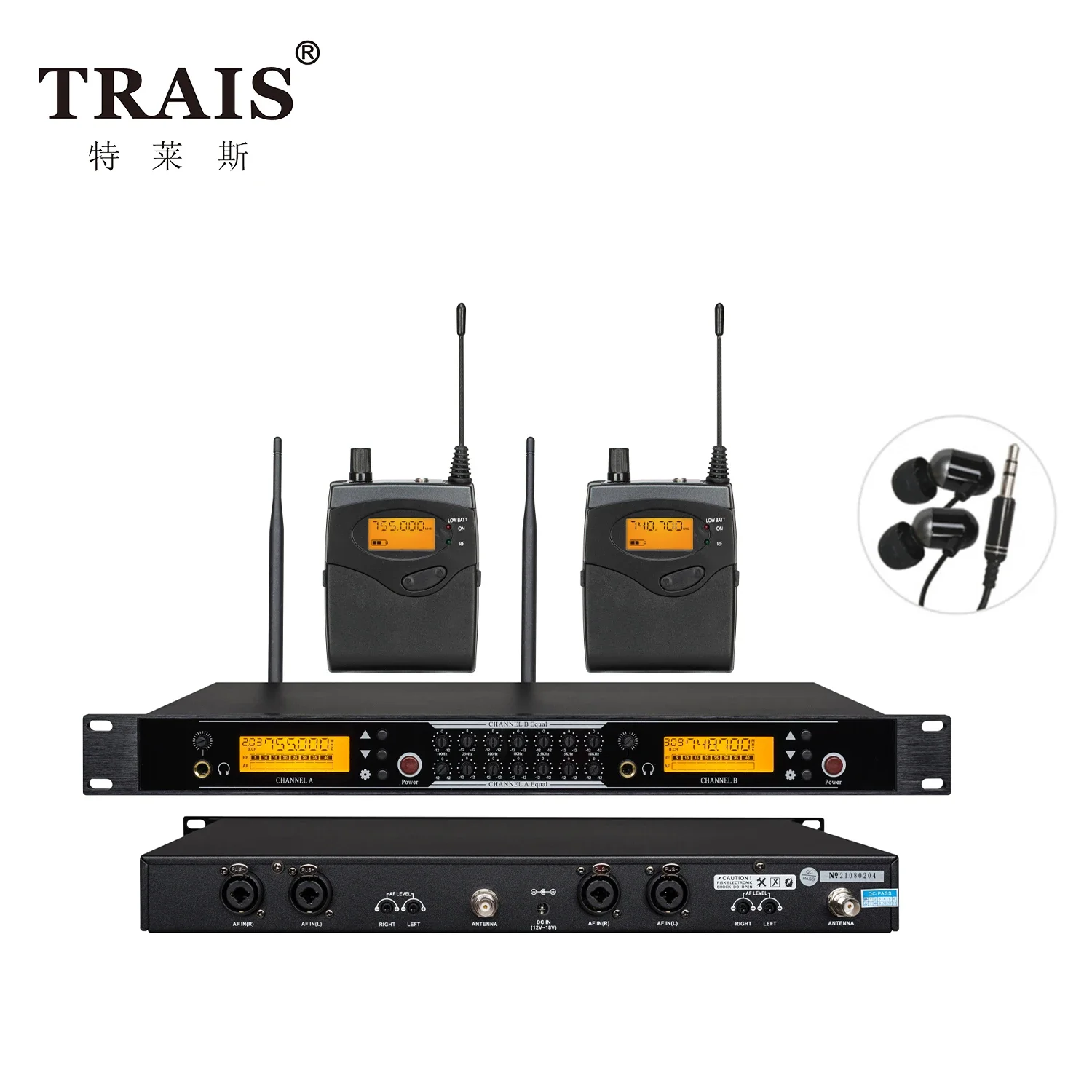 

RS-5200 Professional Dual Channels Wireless In-ear ing System for Outdoor Stage