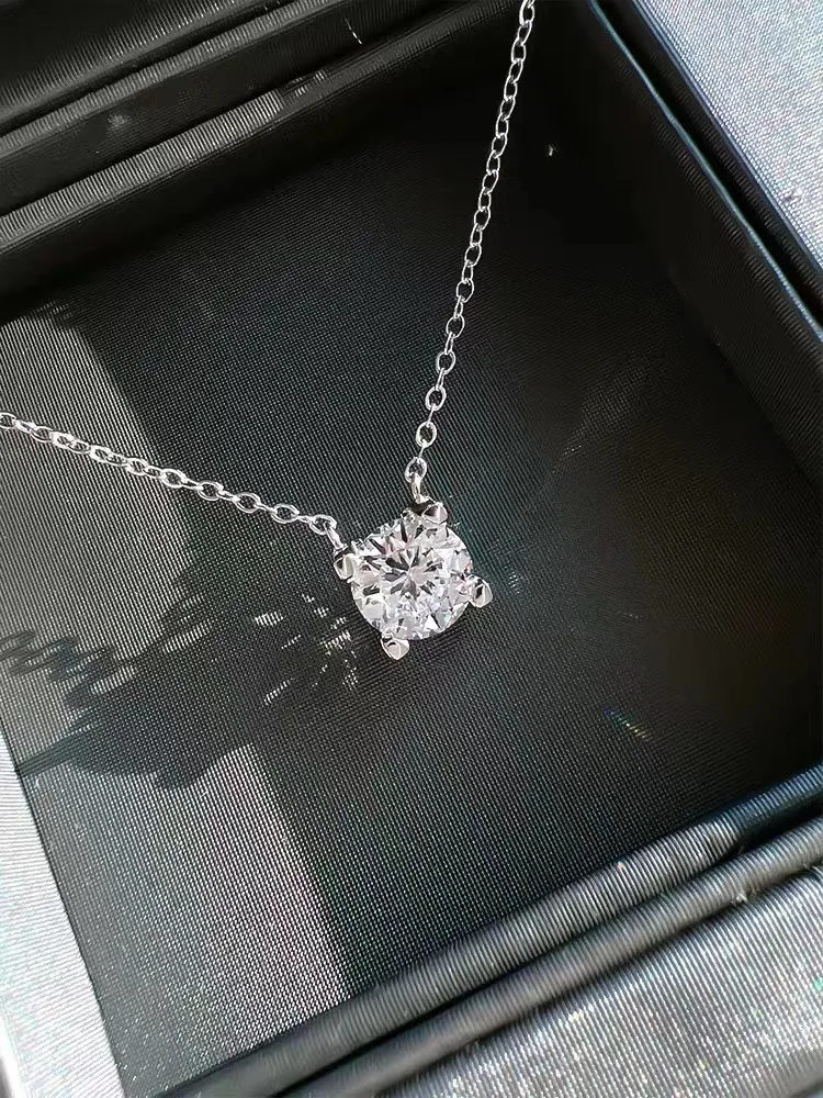 2023 new s925 silver cow head support 8.0mm high carbon diamond simple fashion versatile necklace woman