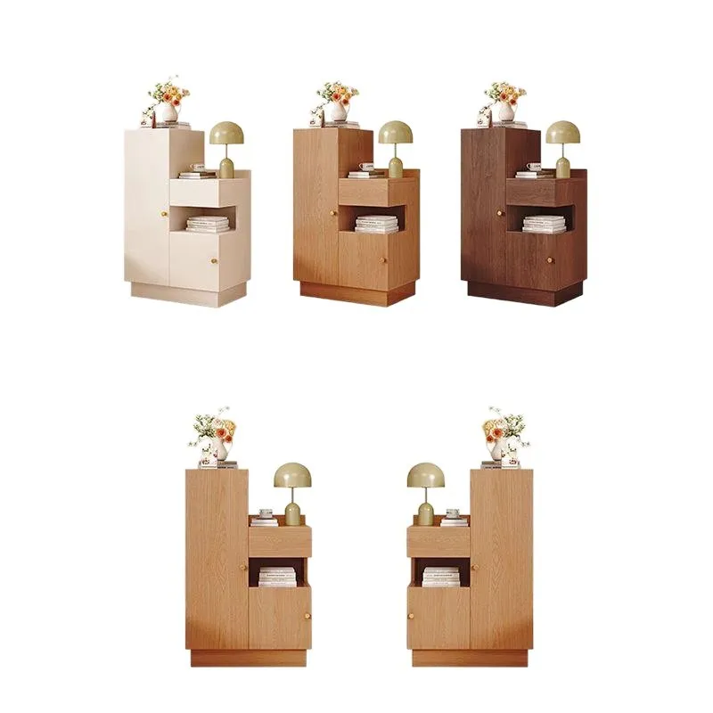 Solid wood bedside table Household bedroom locker Modern simple multi-functional storage cabinet
