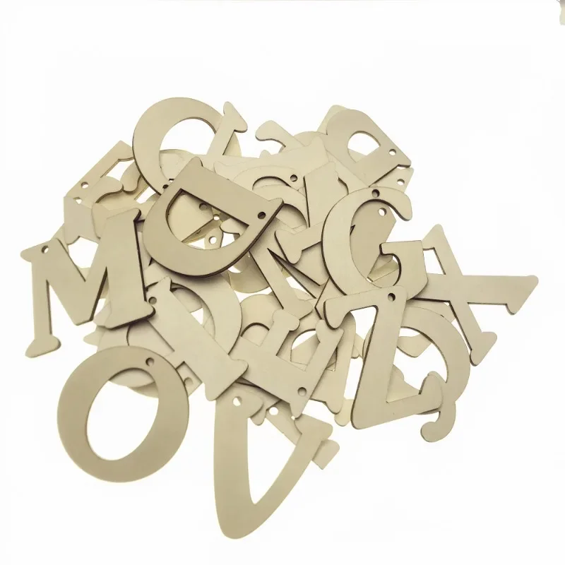 

100pcs 30mm Unfinished Wood Letters Crafts Unpainted Wooden Alphabet Letters for Sign Wall Decor Homemade