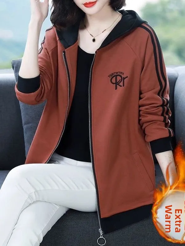 

Утепленная женская куртка-толстовка на молнии с капюшоном, осенне-зимняя, новая модель, повседневная, удобная, дышащая