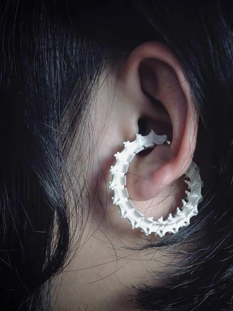 الاحتفال مأدبة ثعبان العمود الفقري الأذن العظام كليب الشرير سبائك النحاس شعبية المجوهرات هدية للرجال والنساء #5