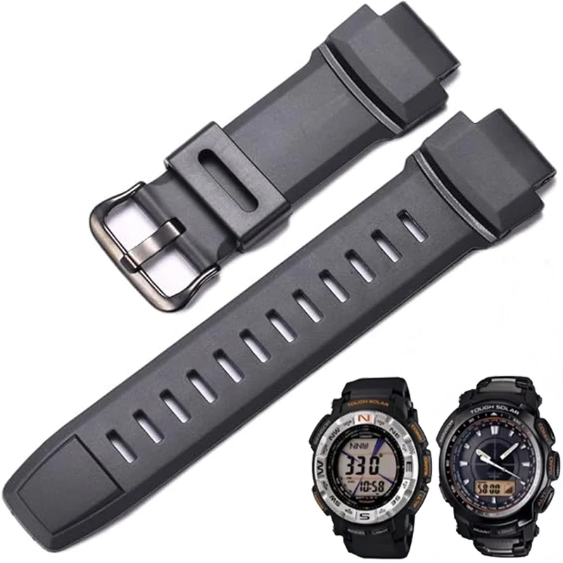 Pulseira de Borracha para Relógio Casio PROTREK PRG-200/260/270/500/250G PRW-2500/5100/5000 PRW-2000 PRW-3500