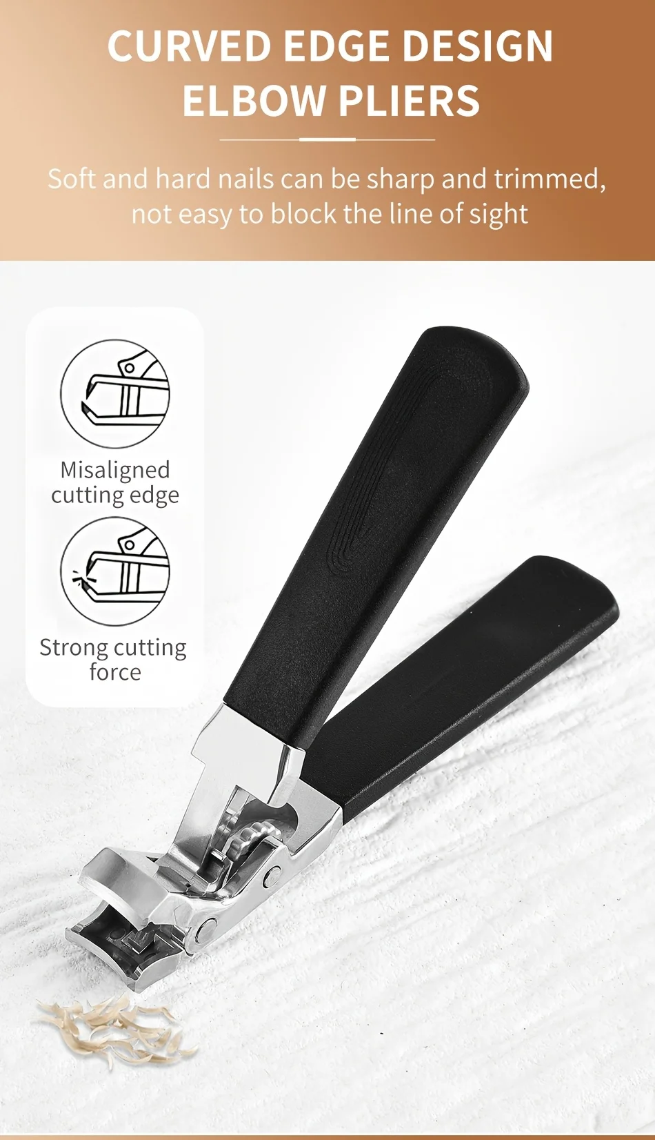1 Stück Neue Gebogene Nagelzange mit Großer Öffnung - Ergonomischer Zehennagelknipser für Dicke Nägel, Premium-Stahl-Nagelschneider – Detail 7