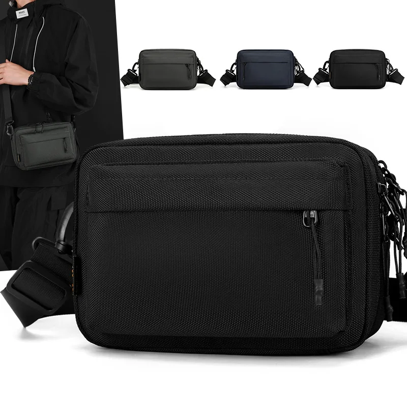 

Мужская водонепроницаемая сумка через плечо из нейлоновой ткани, легкая сумка через плечо большой вместимости с косым пролетом для отдыха и поездок на работу