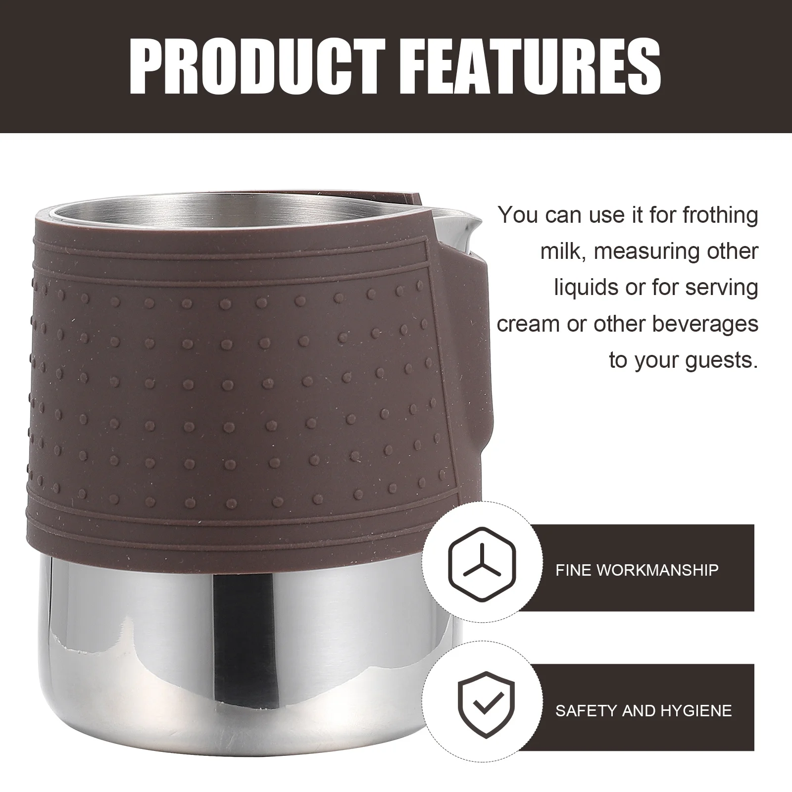 Stainless Steel Milk Frother Cup Protective Sleeve Easy Clean Rustproof Heatresistant Kitchen Gadget Frothing Pitcher