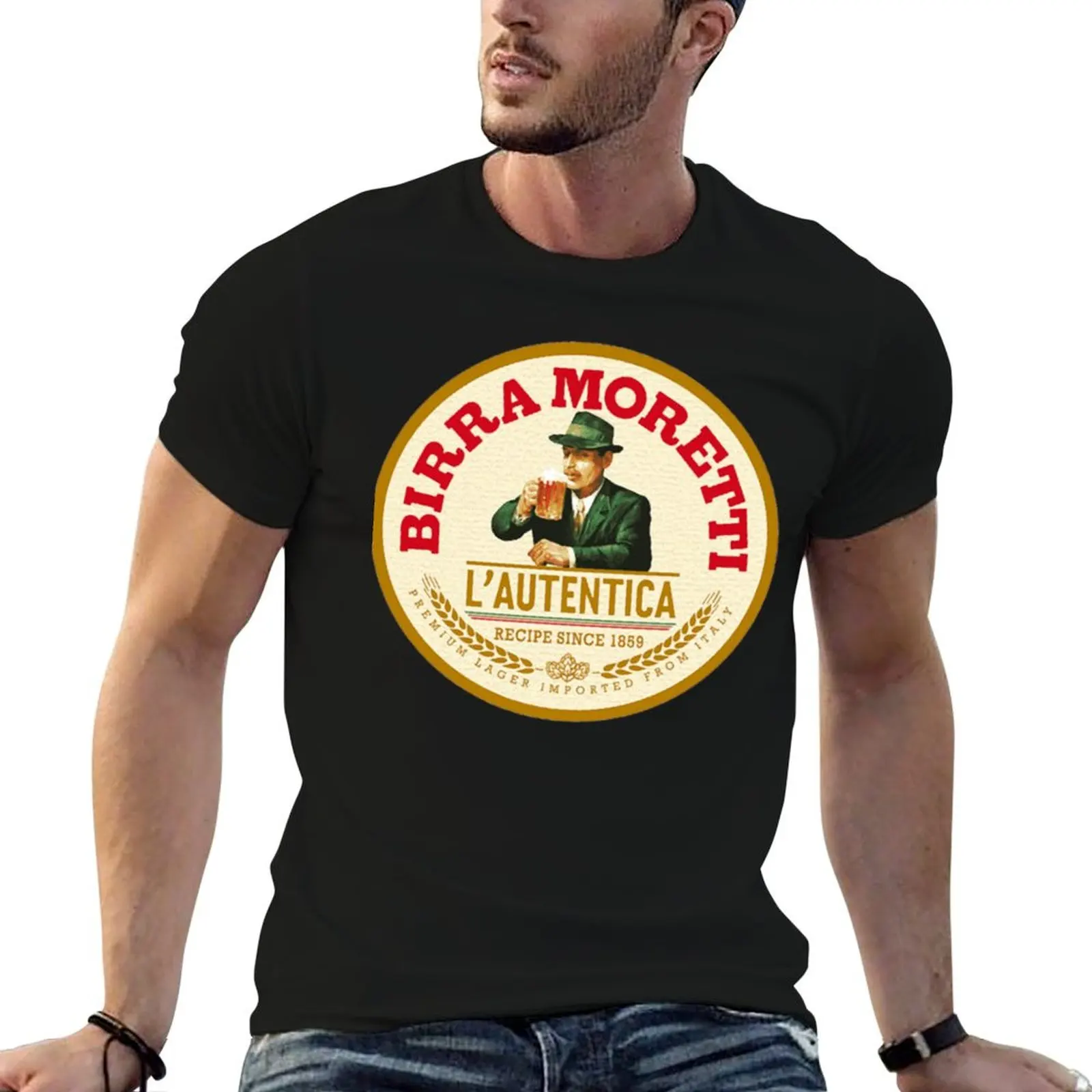 Camiseta Birra Moretti, camiseta de algodón para hombre, camisetas divertidas de algodón, paquete de camisetas de algodón