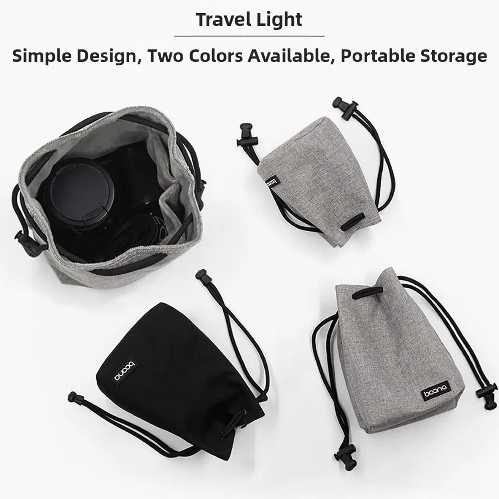 New Convenient Grey Black Camera Bag Soft Waterproof Lens Protective Bag Dustproof Multi-size Photography Bag For DSLR Camera