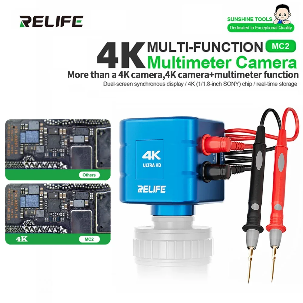 

RELIFE MC2 4K Multi-function Multimeter Camera HDMI/Type-C with Multimeter Probe for Mobile Phone Repair Welding Detection Tool