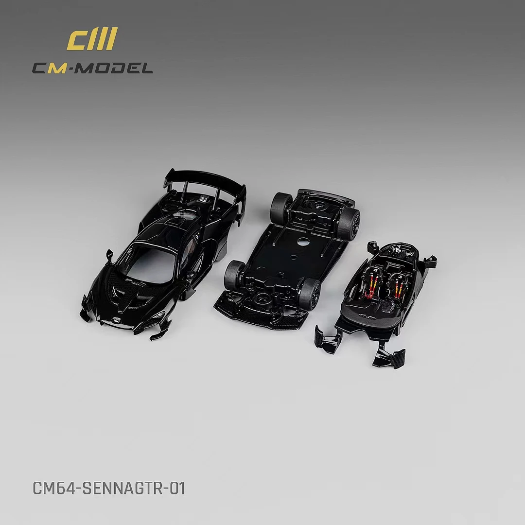 PreSale CM 1:64 Senna GTR Gloss Black Diecast Diorama Car Model Collection Toys