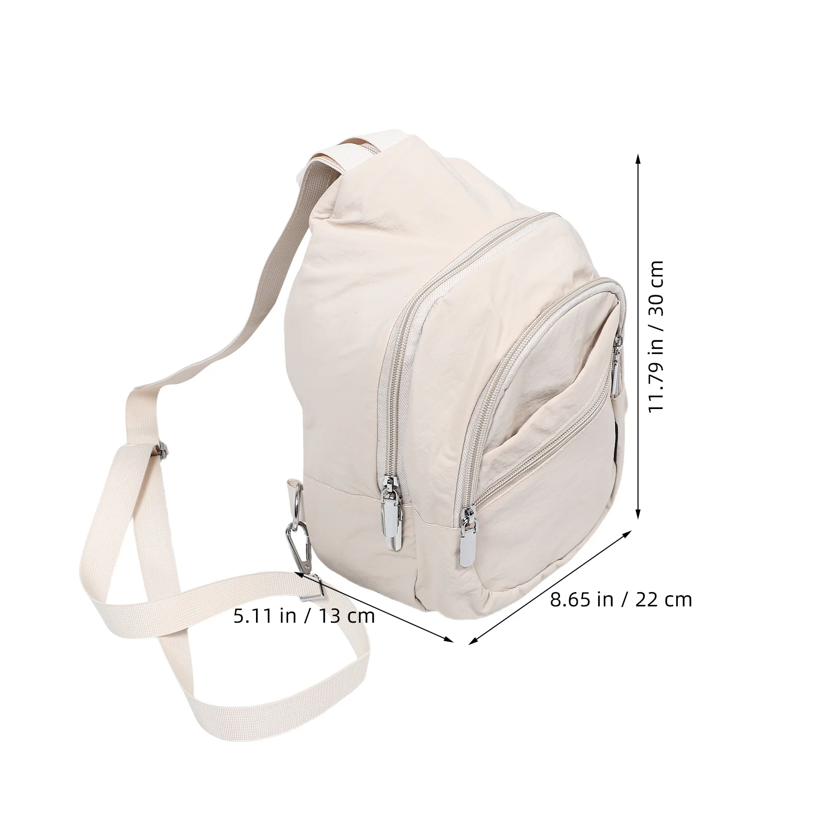 Mini Crossbody Sling Bag Nylon Lightweight Chest Bag Casual Travel Hiking Outdoor Running Phone Holder Beige Crossbody Pouch