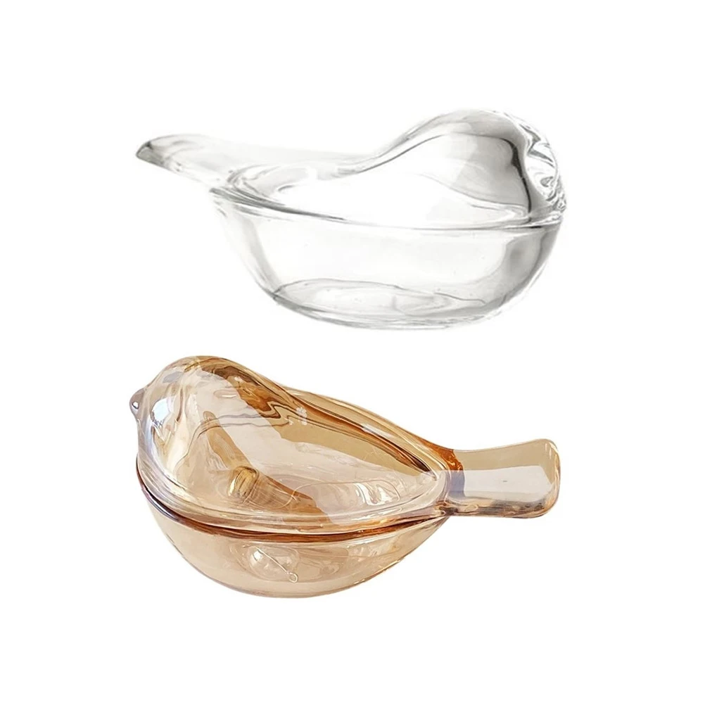 

2 шт. шикарные стеклянные банки с дизайном птицы для хранения ювелирных изделий, коробка для хранения украшений дома, кольца для рабочего стола, серьги, банки в форме птицы