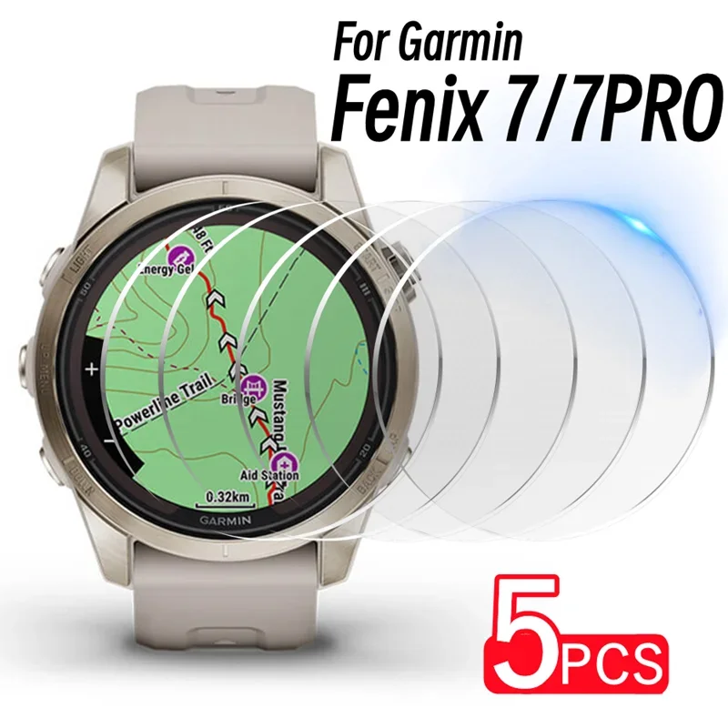 กระจกนิรภัยสำหรับ Garmin Watch Fenix 7 7 S 7X ฟิล์มกันรอยป้องกันรอยขีดข่วนอุปกรณ์ป้องกันหน้าจอสำหรับ Fenix7 7 S X Fenix 7XPRO 7SPRO