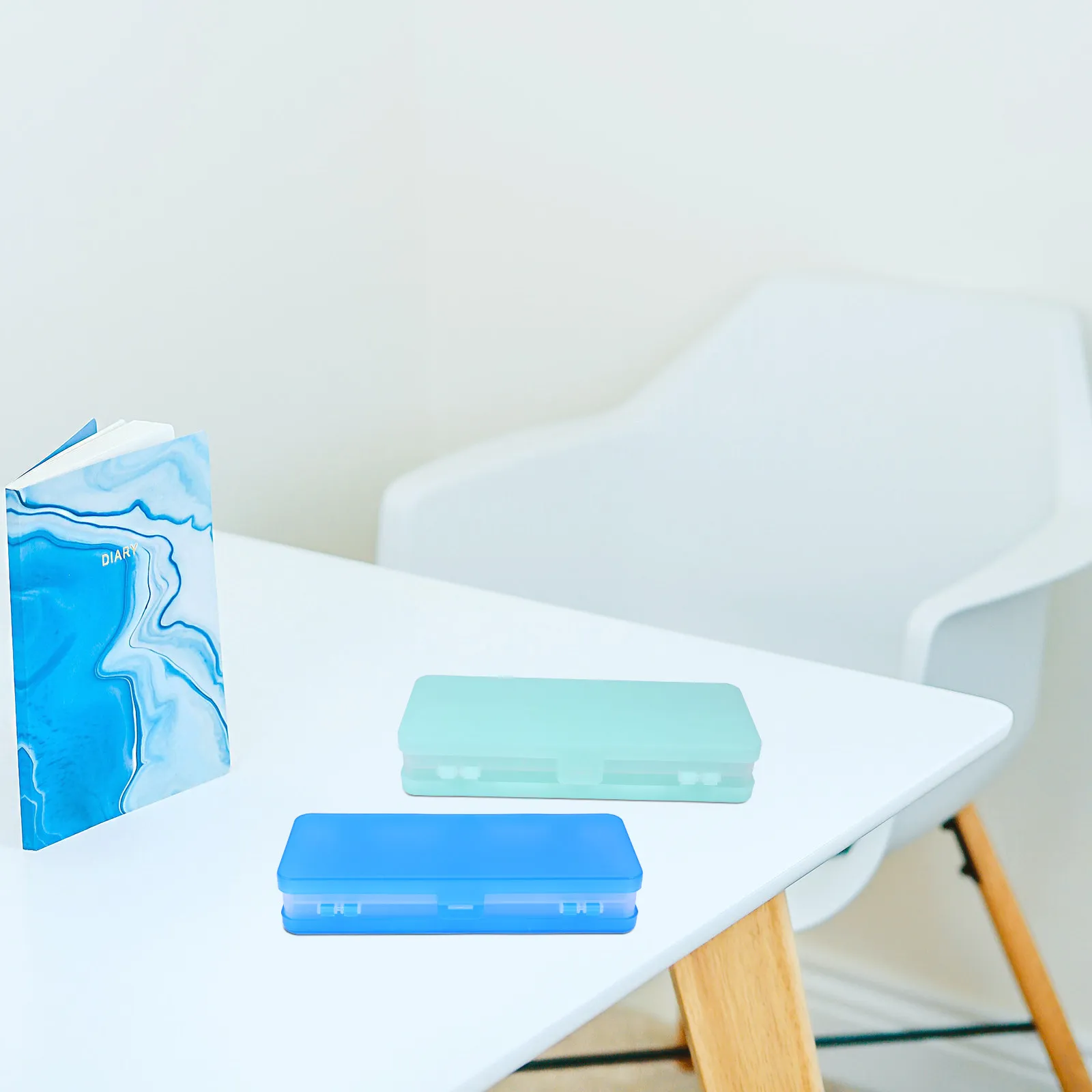 3Pcs Double Sides Pencil Box Translucent Plastic Student Pencil Case with Dual Opening Design Sleek Edges Multi-Functional