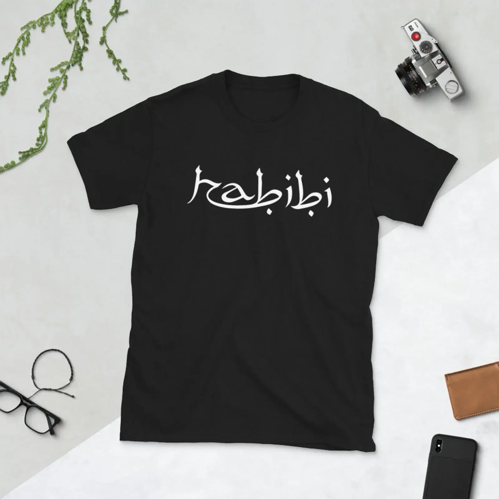 Arabic Calligraphy Habibi T Shirt My Love Halal Casual Islamic for Husband Wife vintage Washed Stretched Breathable