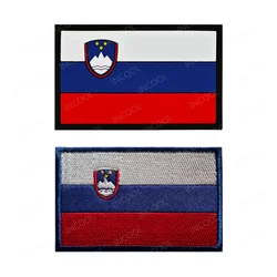 Slovenia Flag Embroidered Patches 3D Rubber PVC Slovenija Flags Hook Loop Appliqued For Clothing Backpack