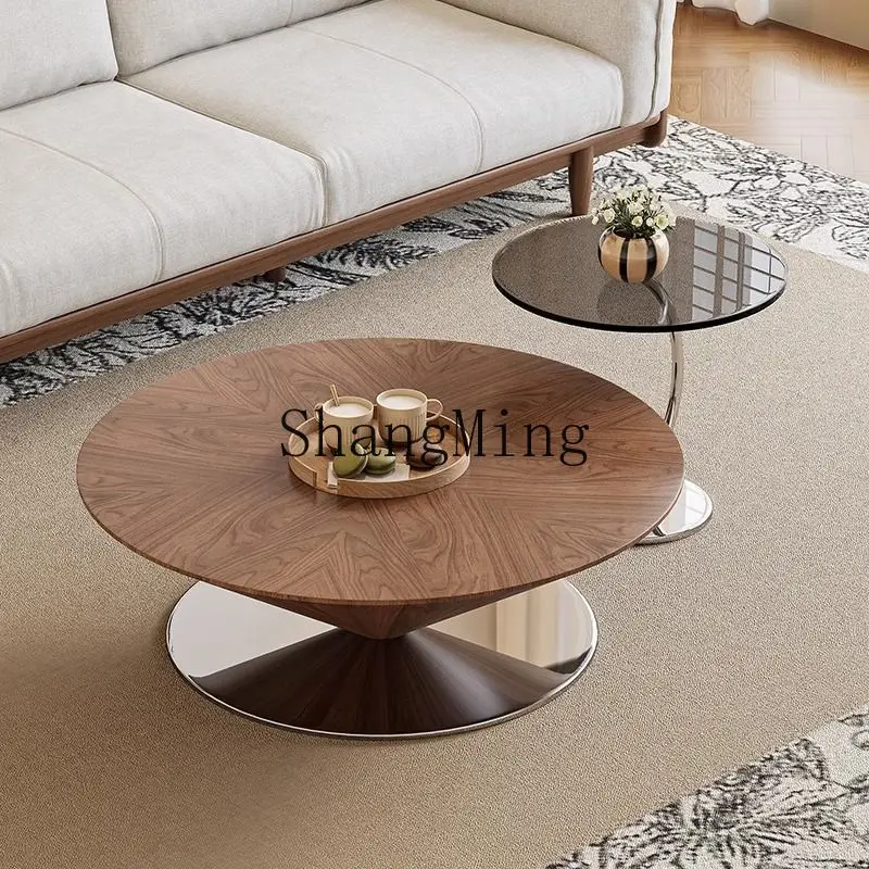 

SM household modern simple coffee table small apartment gyro living room marble coffee table side table combination