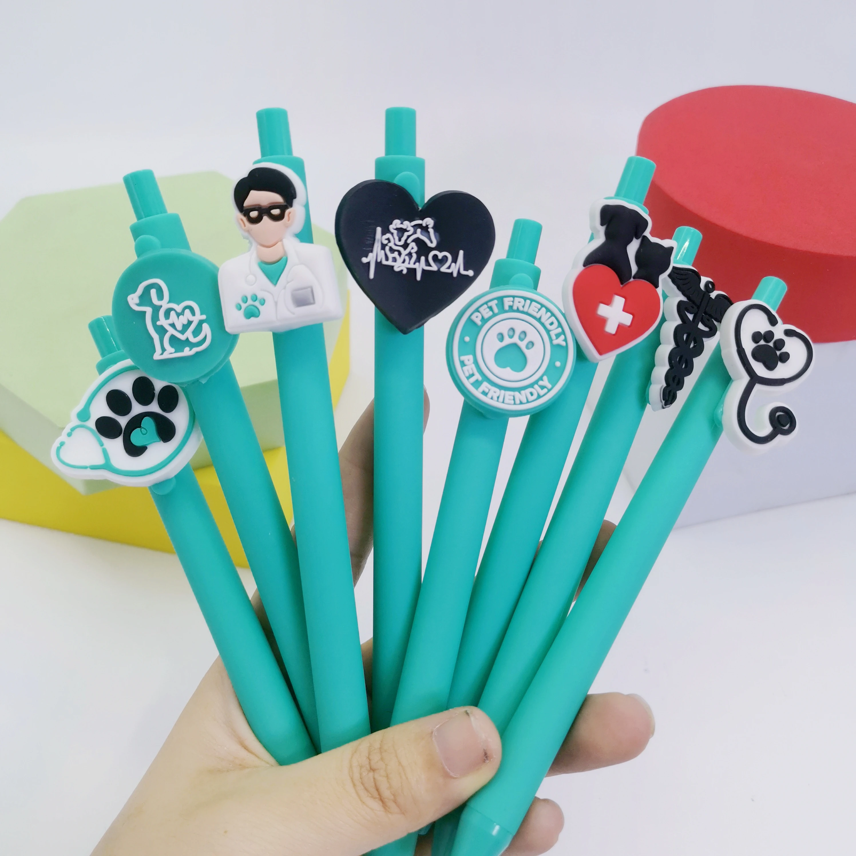 

6/12 pet doctor series retractable ballpoint pens, suitable for party giveaways, pet stores, schools, and office supplies