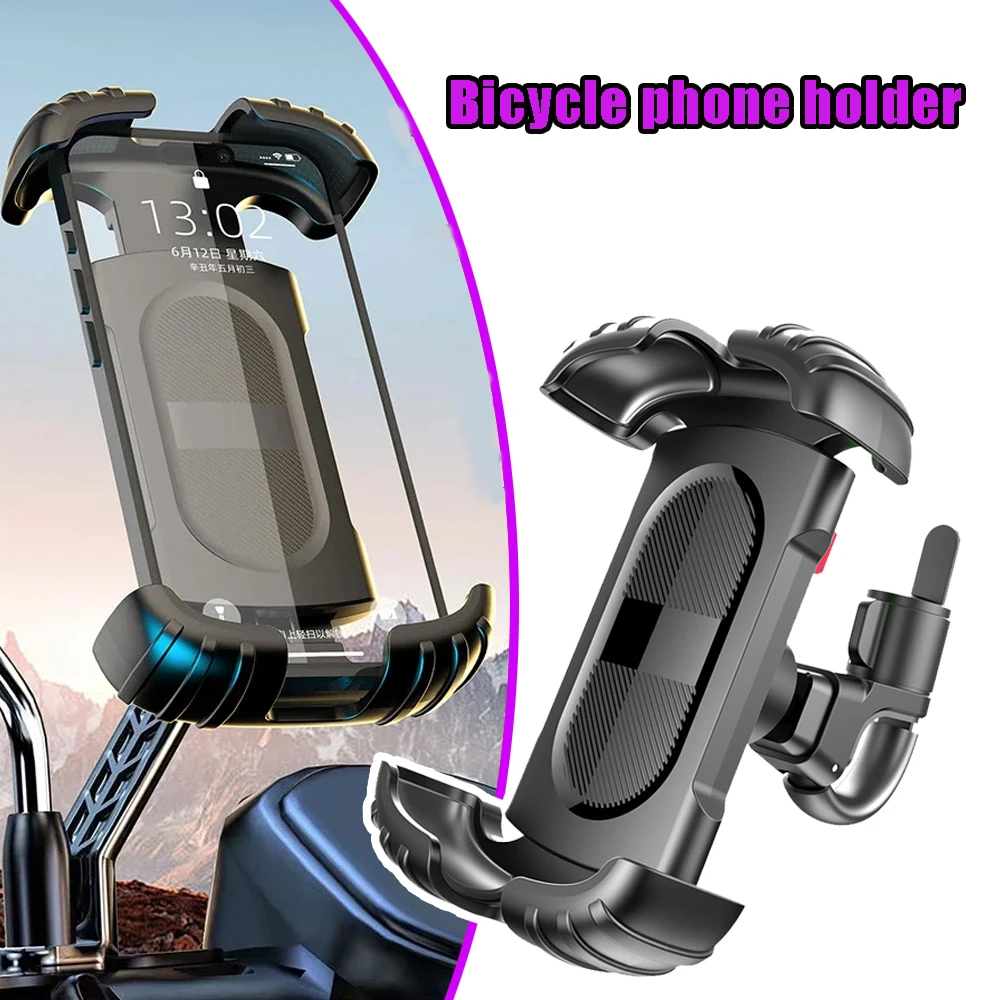 

Bicycle Phone Holder Outdoor Cycling 360 Degree Rotation Shockproof Non-slip Adjustable Motorcycle Navigation Phone Holder