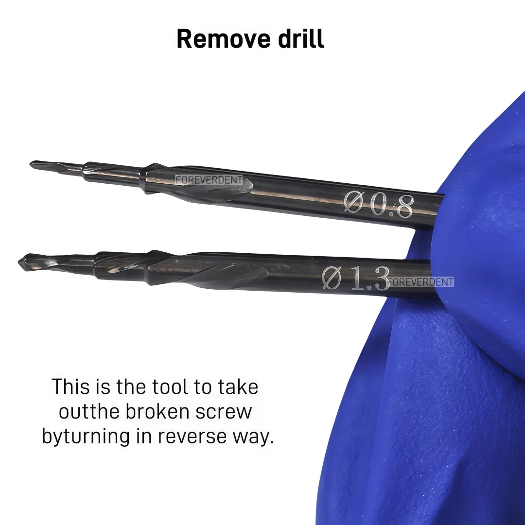 

Dental Broken Abutment Reverse Screw Extractor Drill Failed Fixture Remover Implant Screws Bur Tool