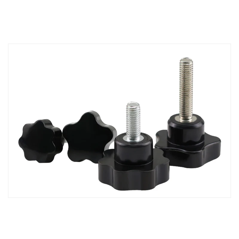 

M5 M6 Carbon Steel Hand Knob Screws Bolt Plastic Star Shape Head Thread Clamping Thumb Handle Machine Screw Bolts 2~20Pcs