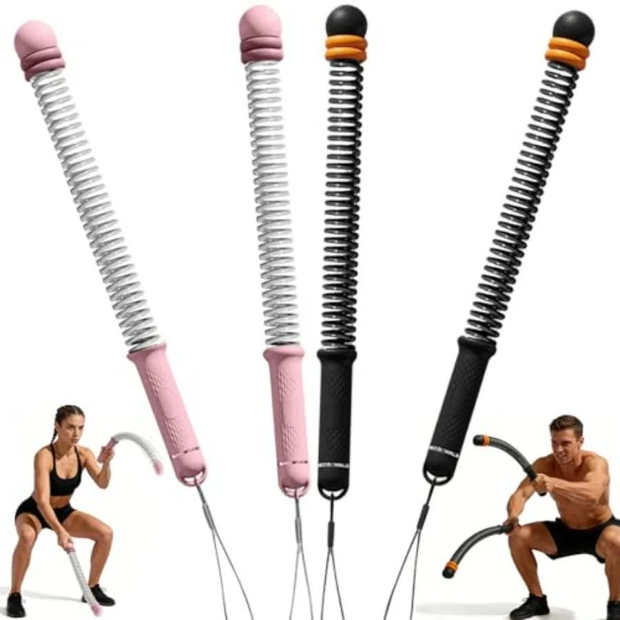 

2 Pcs Adjustable Battle Ropes Sticks - Roopless Weighted and Portable Strength Training Battle Rope for Home Gym