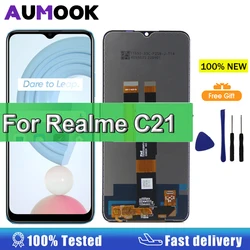 Oppo Realme,c21,c21y,rmx3201,rmx3261,rmx3263,6.5インチ用のタッチパネル付きLCDタッチスクリーンディスプレイ