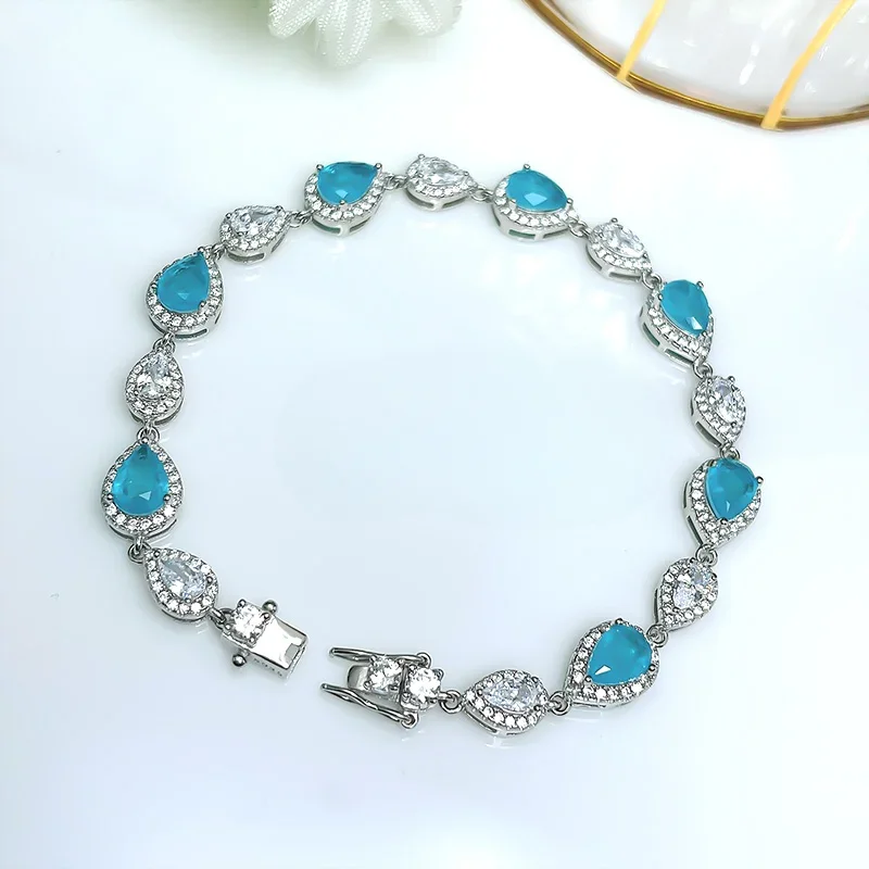 Light Luxury Celebrity Artificial Palaiba Bracelet 925 Silver New Luxury Banquet Temperament 925 Silver Wedding