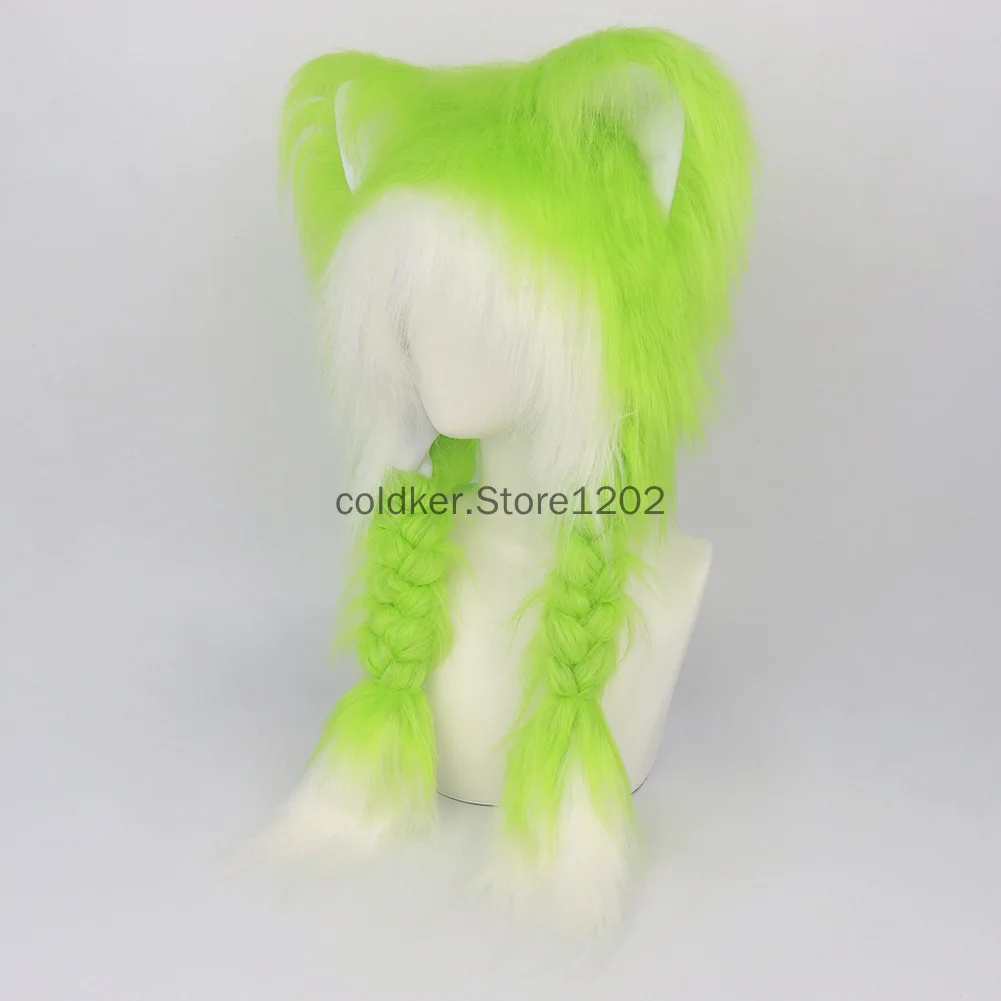 Plush Novelty Animal Hat Fursuit Fur Cat Ears Headwear Plush Warm Beanie Hat Costume Party Head Accessories for Halloween