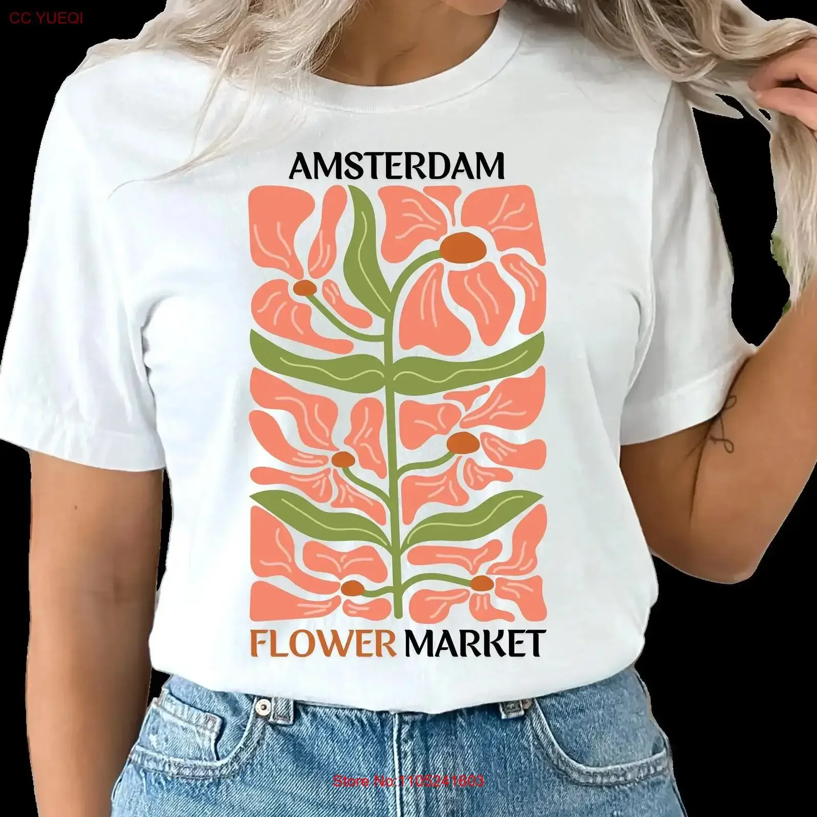 Boho Flower Market Amsterdam T Shirt Matisse Holland tee Travel Inspired Trip to Netherlands Europe vintage Washed Unisex