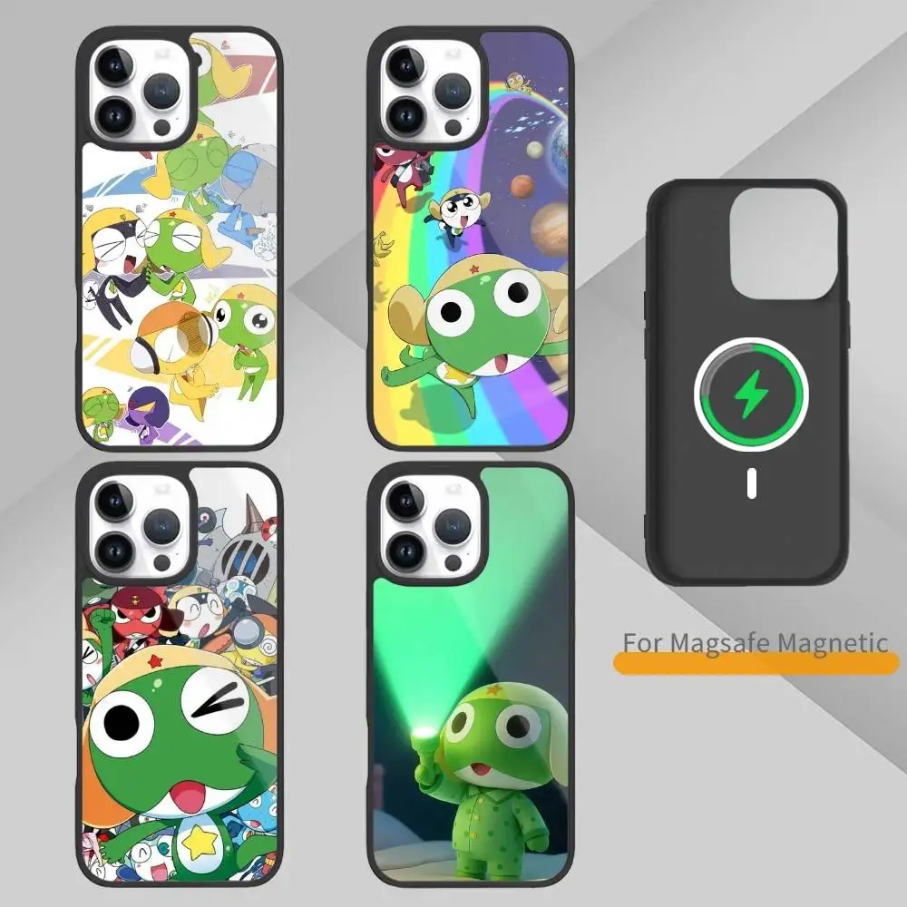 

Cartoon K-Keroro Gunsou Frog Phone Case For iPhone 14,16,15,13,17,12,Plus,Pro,Max Magnetic For Magsafe Frosted Cover