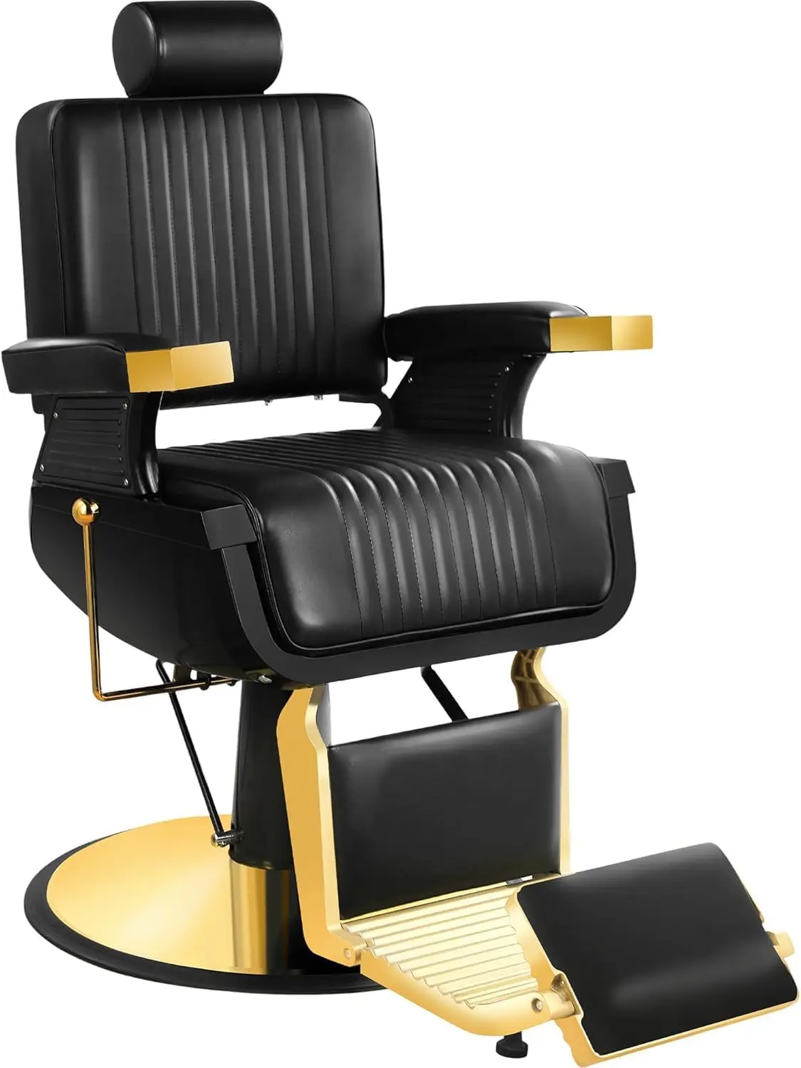 

Black Gold Barber Chair Reclining Salon Chair Hydraulic Hair Salon Chairs for Hair Stylist Beauty Professional