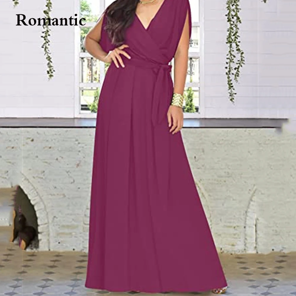 

Romantic Prom Gowns A Line Chiffon V Neck Saudi Arabia Long Evening Dresses Sleeveless Floor Length Women Robes De Soirée 2022