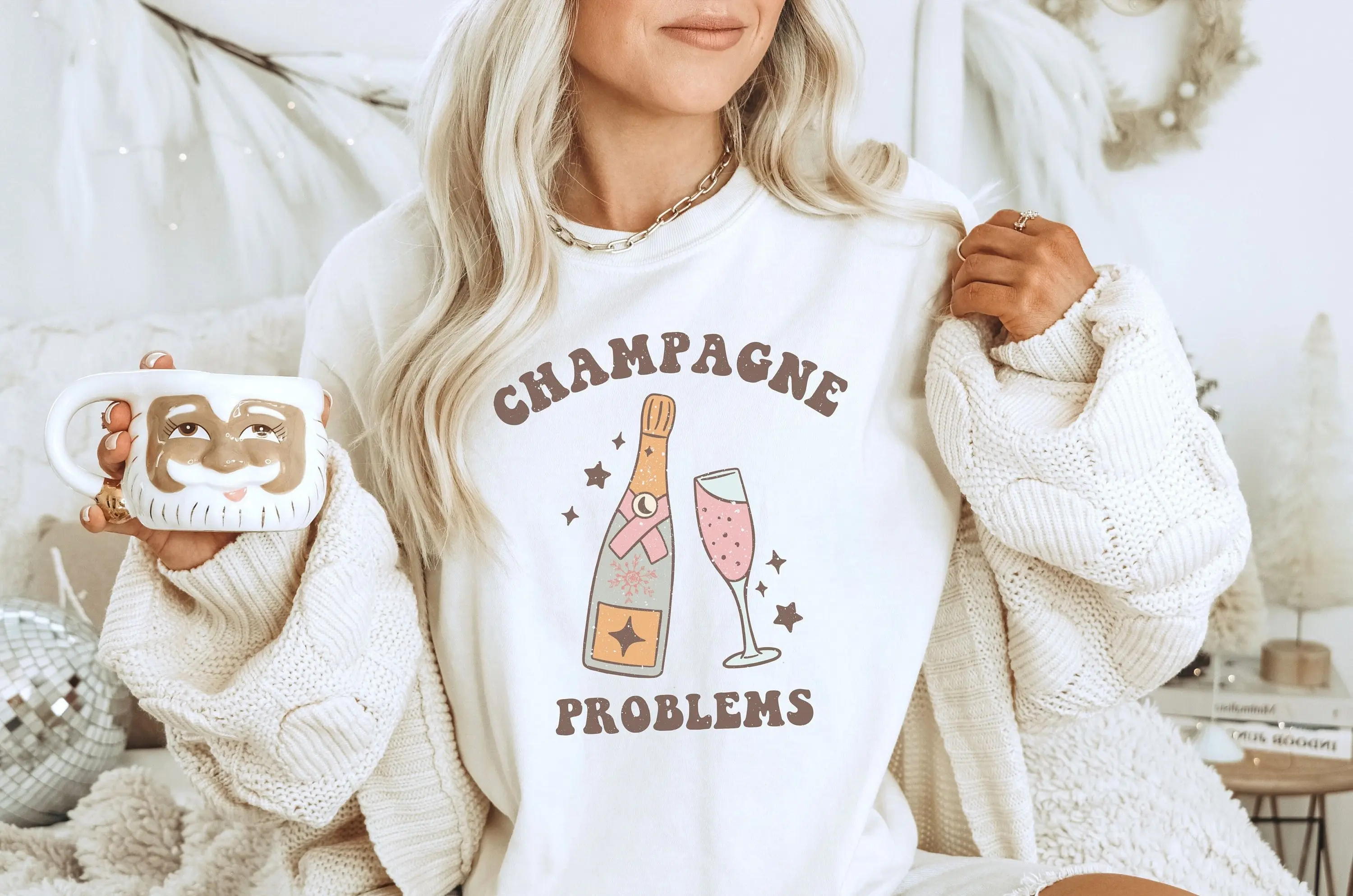 Best Friend Christmas for Girlfriend Birthday Bridal Party Champagne Lover Bridesmaids s T shirt