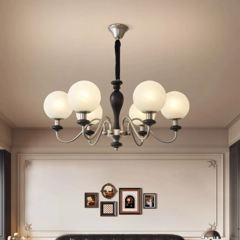 

European Medieval Magic Bean Chandeliers LED Iron Art Glass Ball Pendant Light Bedroom Living/Model Room Restaurant Salon Studio