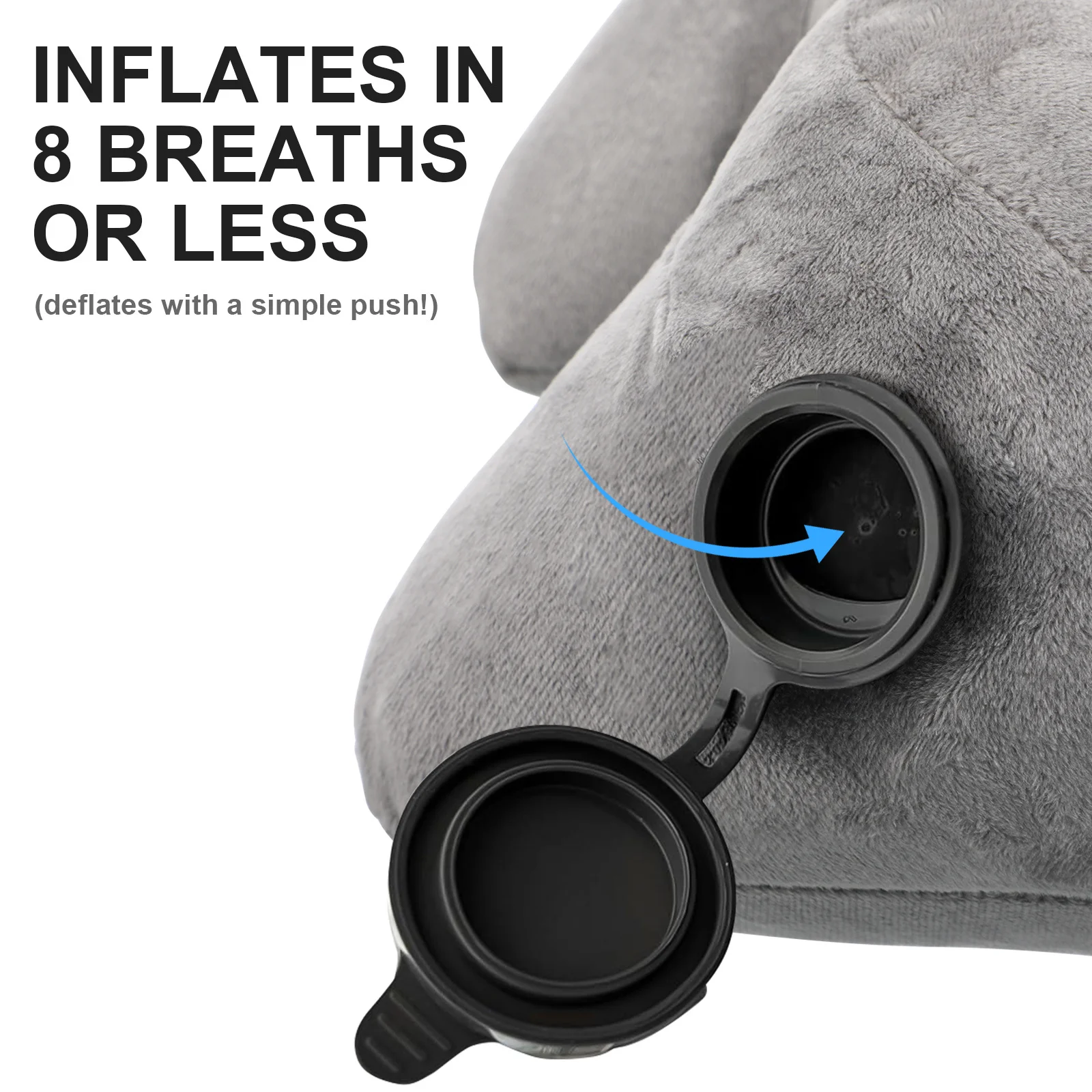 وسادة رقبة قابلة للنفخ، وسادة سفر، تصميم غطاء محرك السيارة على شكل حرف U، خفيف الوزن، محمول، يدوم طويلاً، دعم مريح